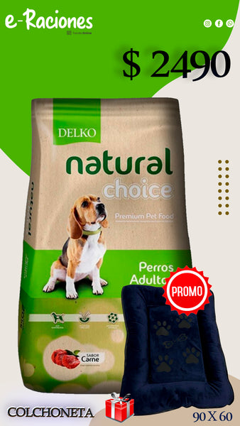 Promo Natural Choice perro adulto todas las razas 20 Kg+ Colchoneta