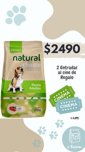 Promo Natural Choice perro adulto todas las razas 20 Kg + 2 entradas al cine