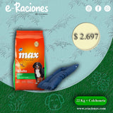 Promo Max buffet perros adultos todas las razas 20+2 Kg + Colchoneta